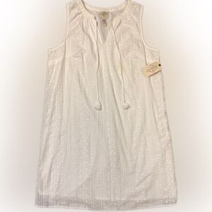 Medium Women’s White St. John’s Bay 100% Cotton Midi Dress NWT